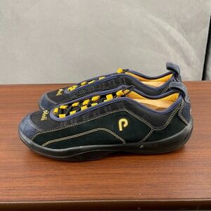 Piloti Spyder SV Mens US 9.5 Driving Shoes Black Blue Suede Athletic Sneakers